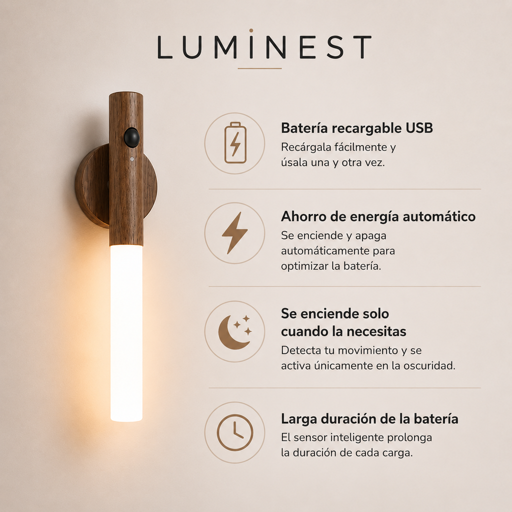 Lampara Nocturna Inteligente Con Sensor De Movimiento